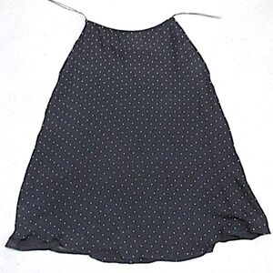 Lauren A-line Midi Skirt, Dark Navy with Polka Dots, Size 8